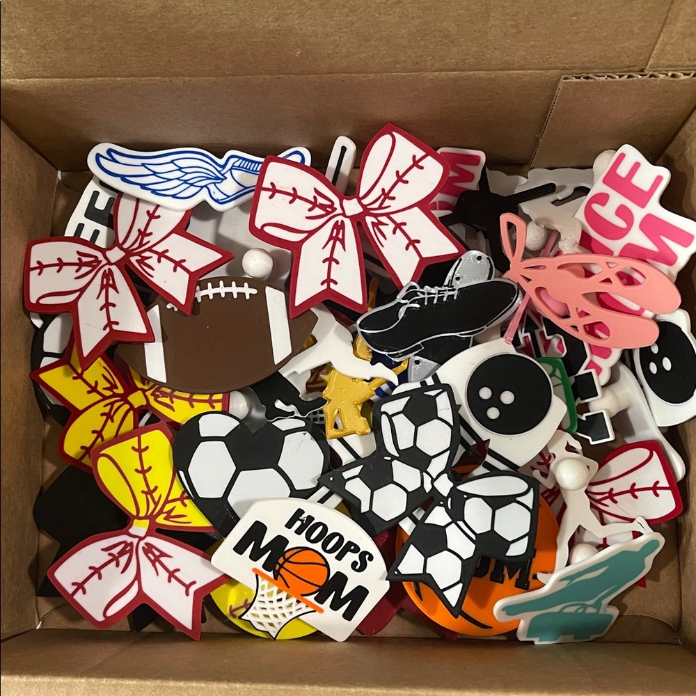 Lot of 50 Slightly Imperfect Sport Themed Bogg Bag Charms